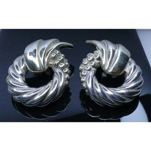 Bold Sterling Silver Electroform Wreath Earrings